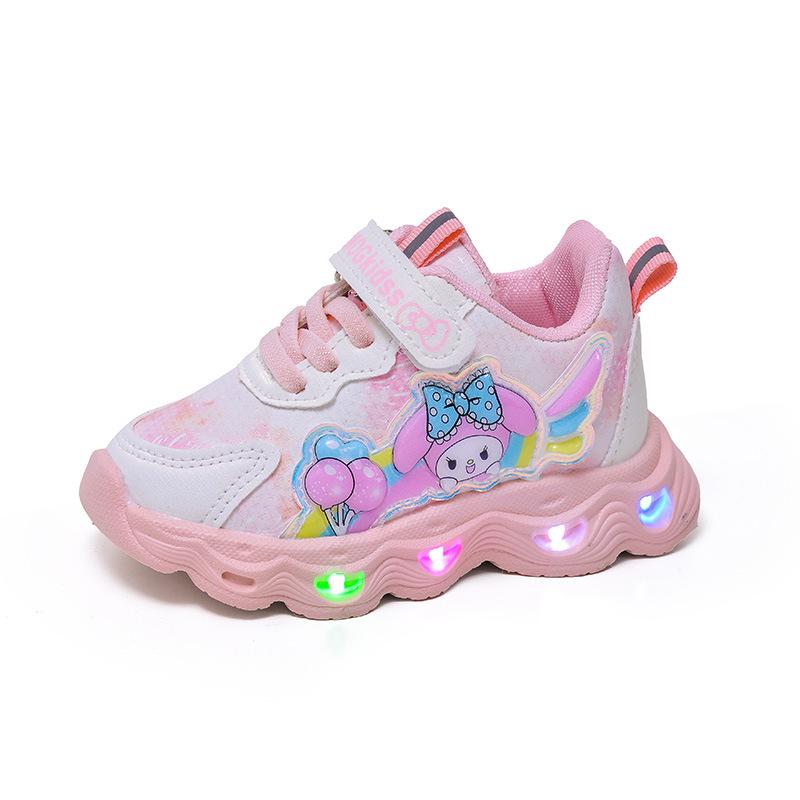 Kids' Cartoon Luminous Sports Shoes - Spring/Autumn 2025 Princess-Style Comfortable Casual Running Sneakers
