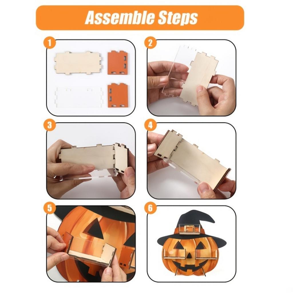 Halloween Wooden Pumpkin Candy Display Stand, Holiday Festive Wooden Candy Holder Tabletop Decor