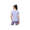 Li Ning Plain Ribbed Round Neck Sports Short Sleeve T-Shirt Women Tops Light-Blue ATST578-3