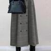 2026 Spring/Autumn Woolen Plaid V-Neck Crossover Vest Dress - Japan/Korea Style