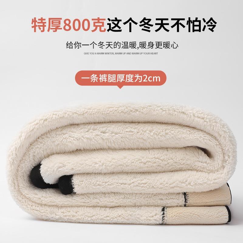 Lamb wool cotton pants women's winter outer wear fleece thickened leggings high waist extra thick cotton large size thermal pants