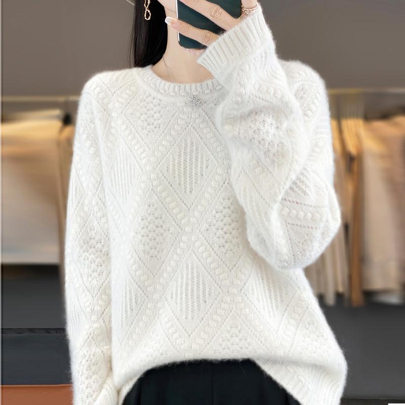 Women Sweater 100% Wool MODERN NEW SAGA O-neck Knit Pullover Thick Winter Jumpers Female Knit Tops