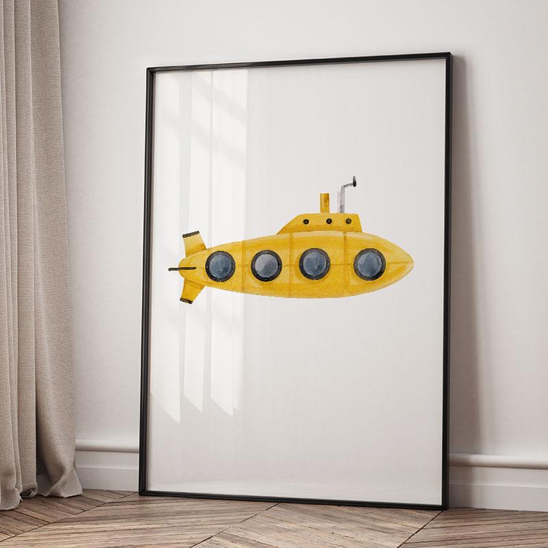 Classic Simplicity Cartoon Cars Art Posters Airplane Canvas Painting Children's Room Wall Art Pictures Home Aesthetic Decor