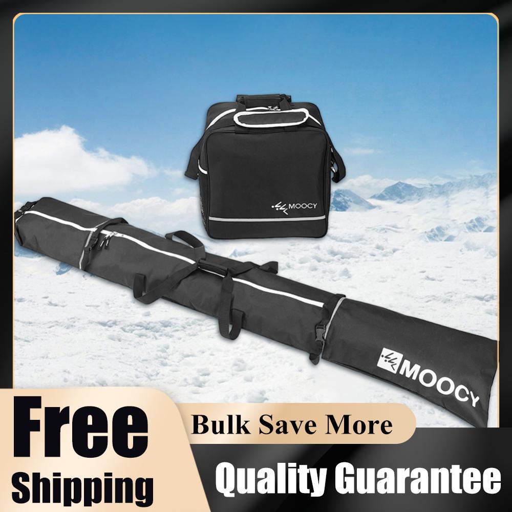 2Pcs Ski Storage Bag & Boot Bag Set Waterproof Ski Organizer Carrying Bag Handle Protective Ski Bag For Skiing Travel Men Women