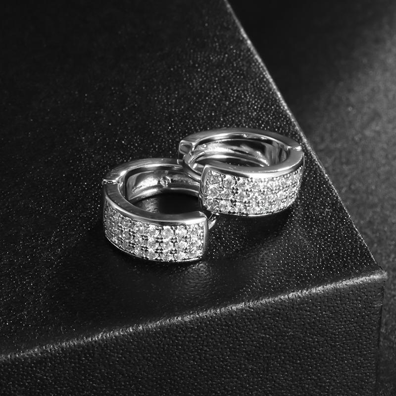 Exquisite and Shiny Zirconia Inlaid Ring Earrings for Men and Women Fashionable Party Accessories and Jewelry