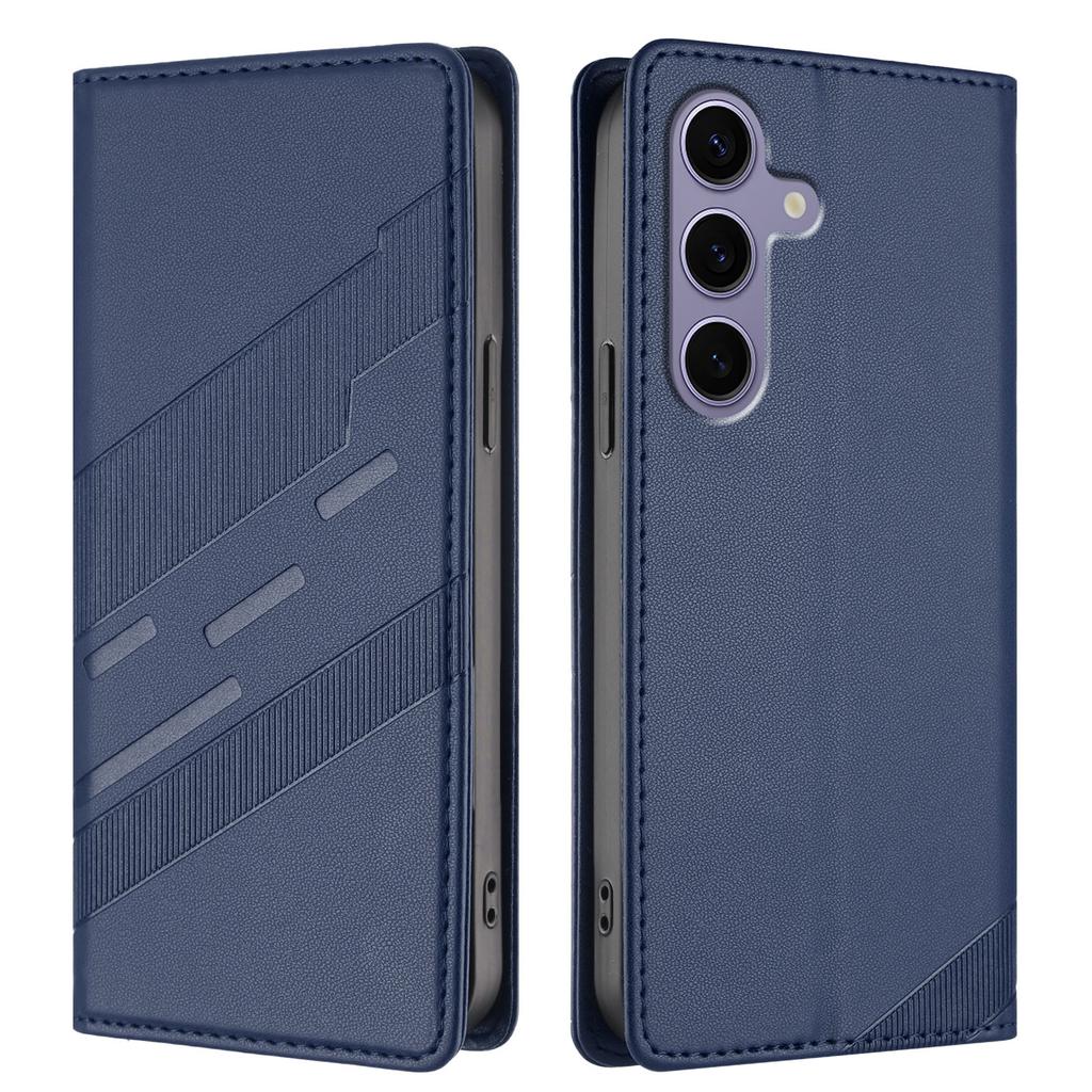 Für Samsung Galaxy S24 FE Handyhüllen Punk-Stil Geprägtes Wallet Ständer Lederhülle