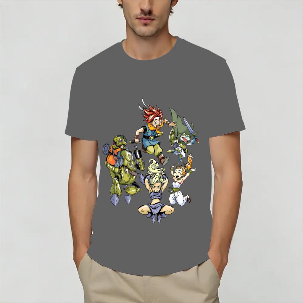 Chrono Trigger Tshirt Beach Harajuku Tshirts Unisexs Pure Cotton O Neck Plus Size Clothing Shortsleeved Vintage Tshirt