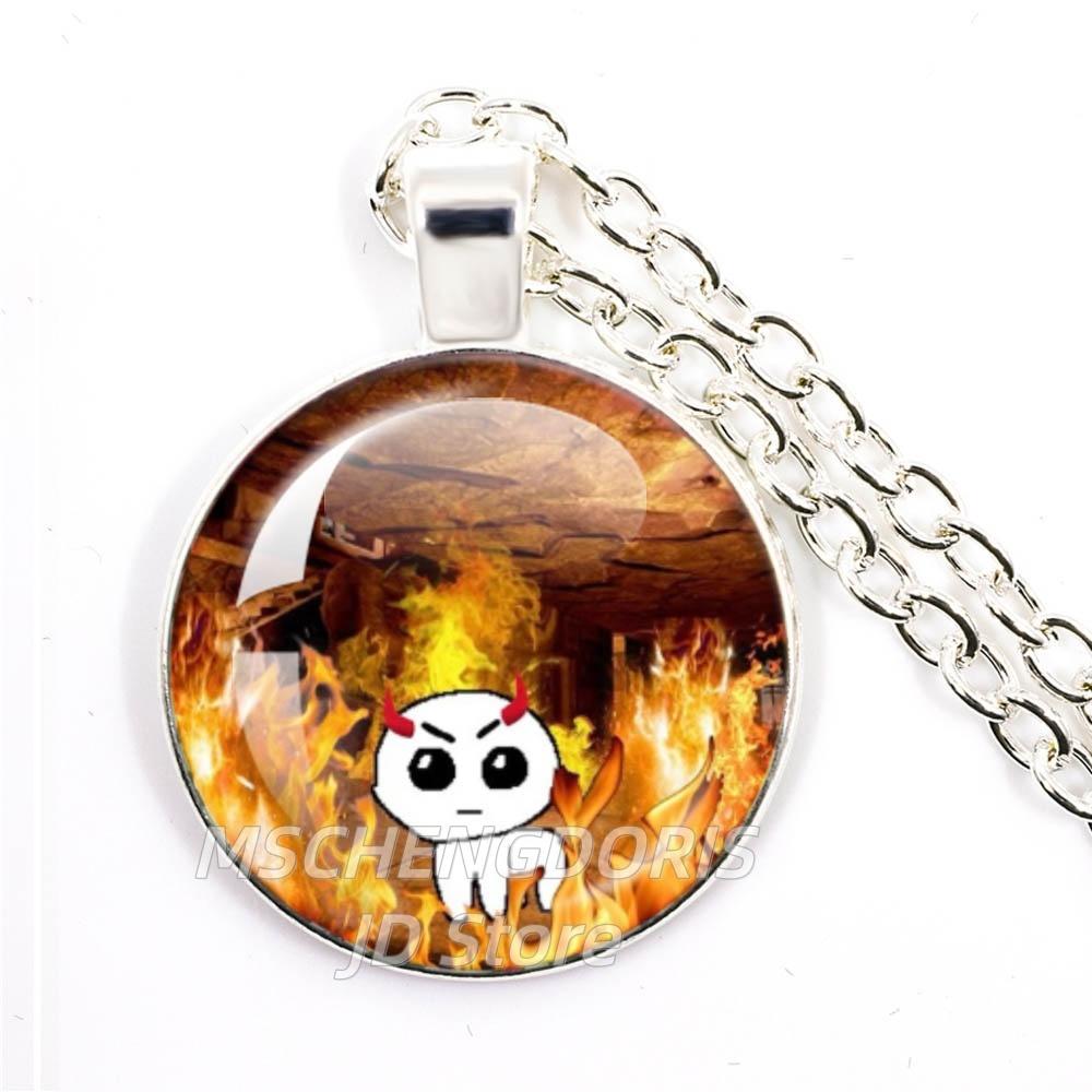 TBH Autism Creature Yippies Creative Funny Yippee Meme Cartoon Glass Cabochon Pendant Necklace Charm Jewelry Gift Jewelry