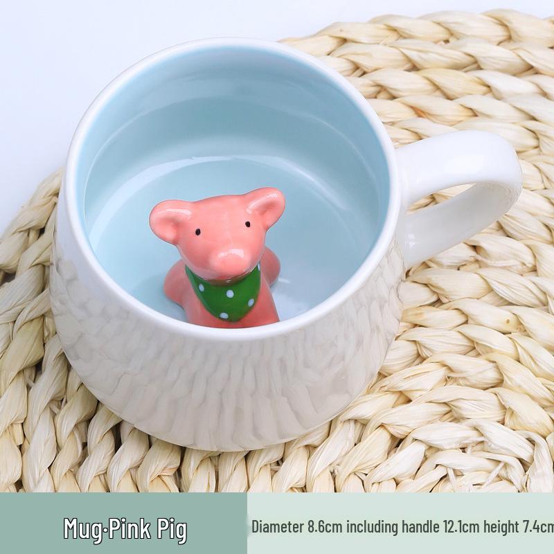 

3D Ceramic Breakfast Coffee Cup - Office & Home Use, Xiaohongshu Recommended. 350-370ml