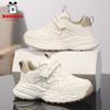 Babudou Girls' Shoes for Spring and autumn2026New Girls' Athletic Shoes, Waterproof Leather Upper, Casual Running Shoes