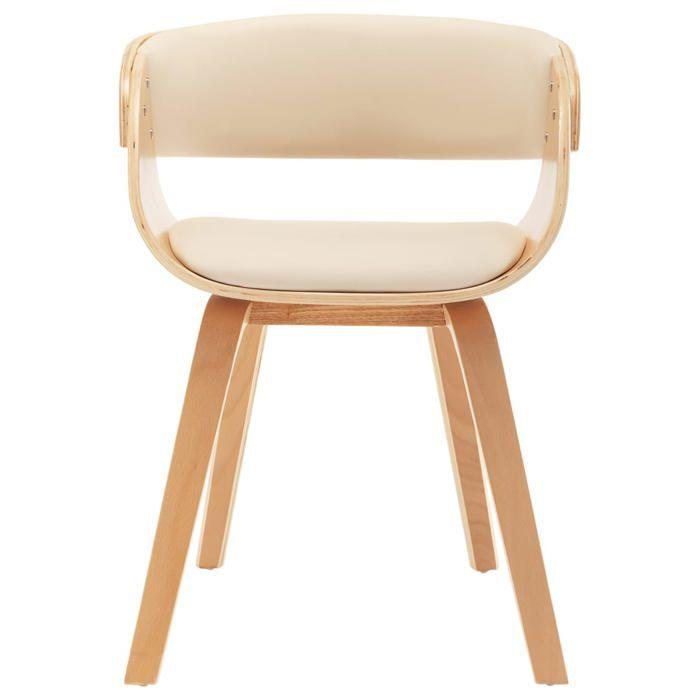 VidaXL Chaise à Dîner avec Cadre en Bois Chaise de Salle à Manger Chaise de Repas Chaise de Cuisine Chaise de Salon Crème 283112