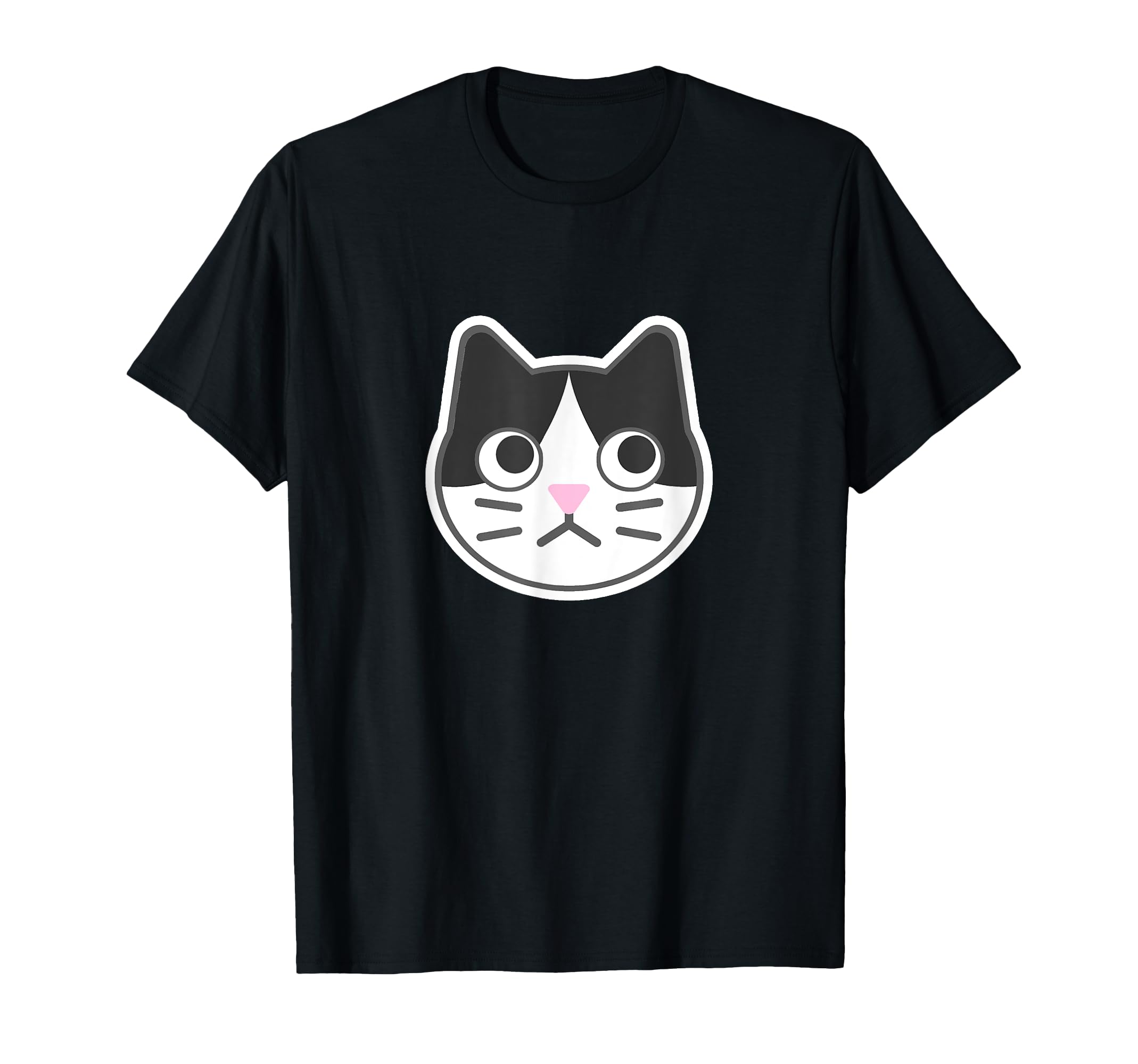 

Calico Face Cat Simple Face Loose and Cute Animal Illustration [Animal Friends] T-Shirt чёрный