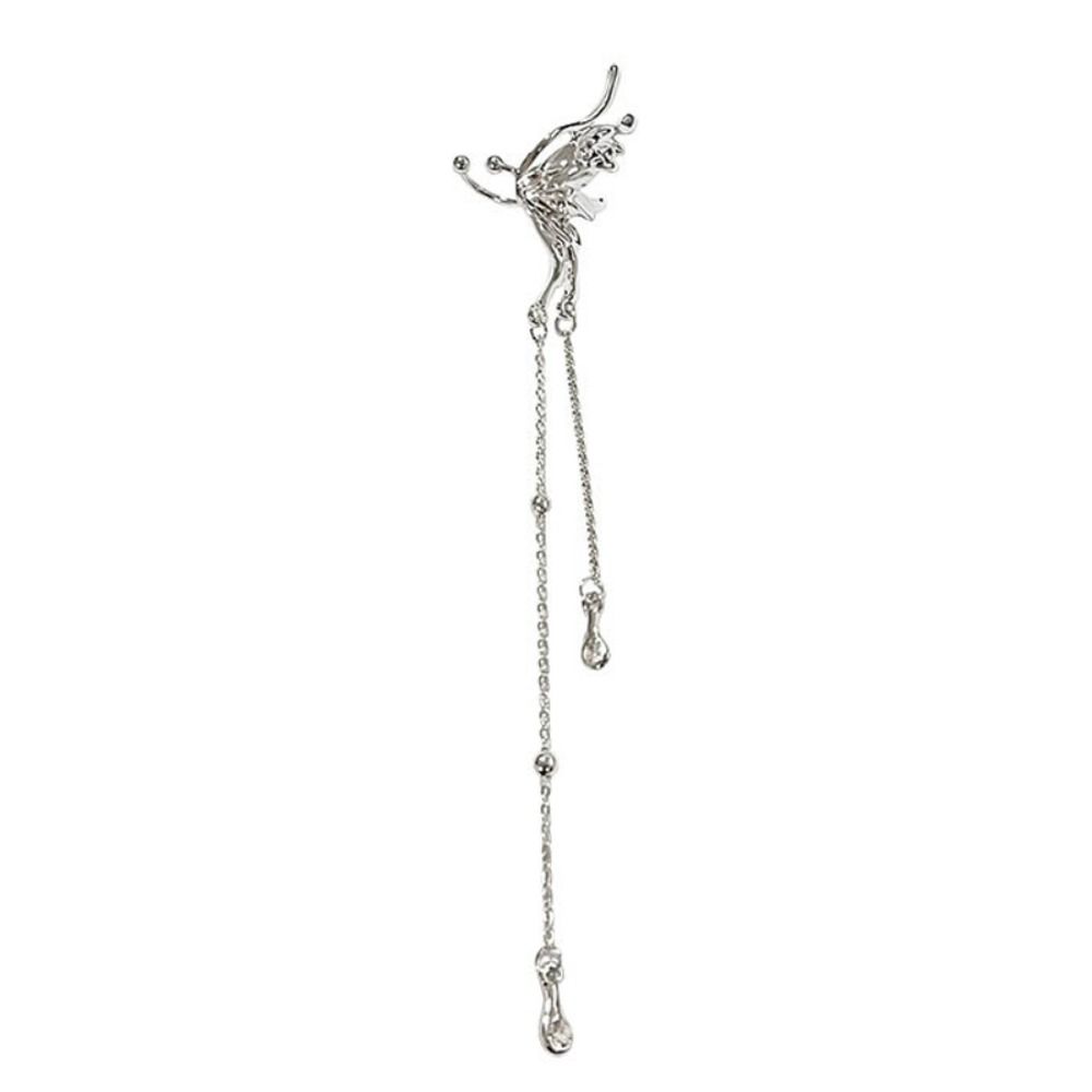 Female Jewelry Y2K Ear Clips Tassel Design Tassel Ear Clips New Fairy Butterfly Earrings Party