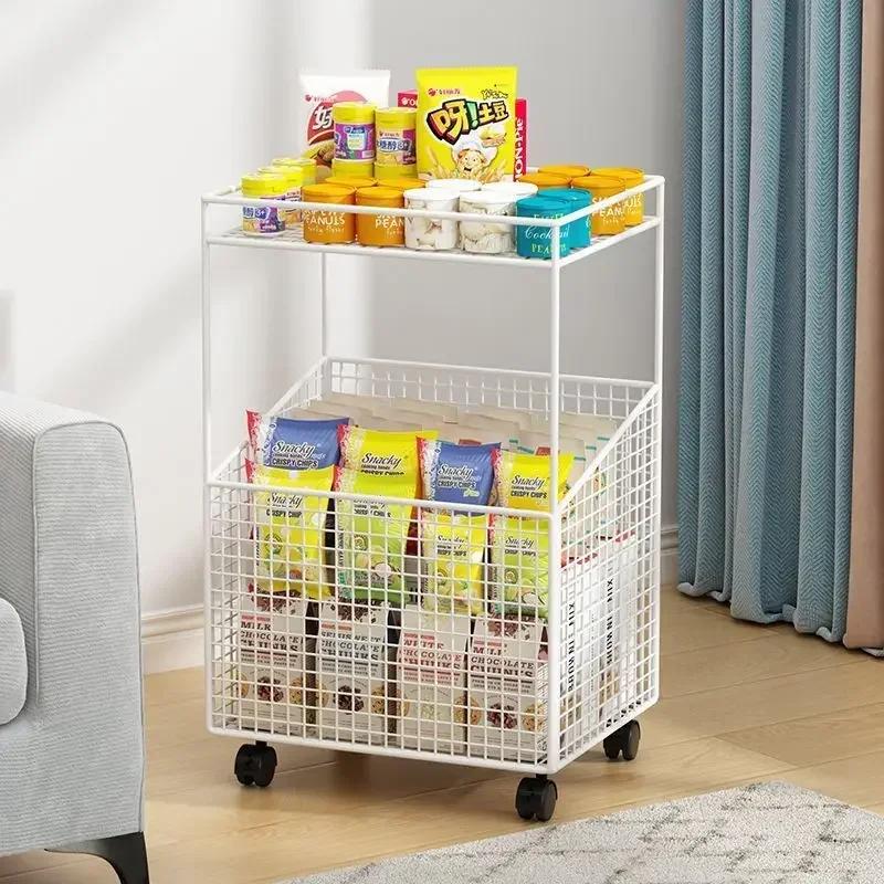Multi-Layer Storage Racks Laundry Baskets Removable Trolley Storage Of Snacks And Sundries Organizing Iron Office File Racks