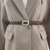 Womens Style Minimalist Derma Waist Belt Metal Buckle Dress Suit Belt Shapewear