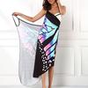 Women Color Butterfly 3D Printed Sexy Comfortable Beach Cover Dress