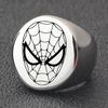 European & American Spider-Man Mask 22MM Stainless Steel Ring with Laser Logo for Women