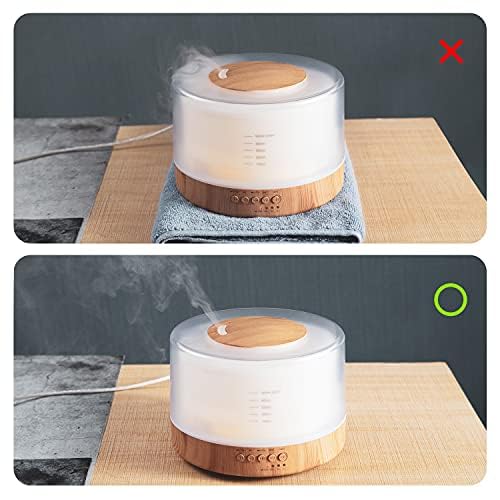 MUSON Tabletop Humidifier, Ultrasonic Aroma Diffuser, 500ML, Aromatherapy Compatible, Pollen Prevention, Quiet Operation, Timer, Large Capacity, Top W