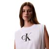 Calvin Klein Jeans Trendy Casual Letter Embroidered Round Neck Slim Fit Sleeveless Top T-Shirt Women tops 47G214G