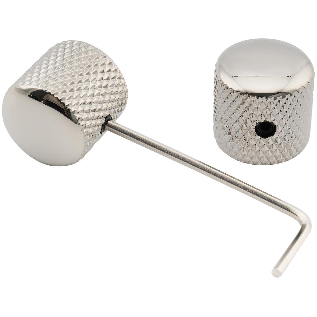 Musiclily Pro Steel Fine Knurled Dome Horizontal Screw For Electric Nickel of 1/4" Knob, Type, Guitar/Bass, Millimeter/inch Standard, (Set 2)