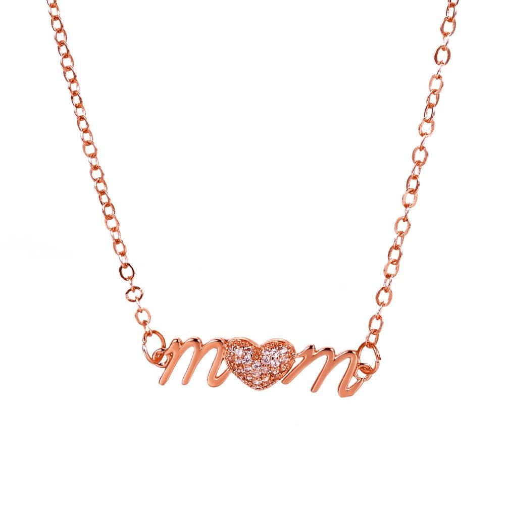 Multi-Tone Mom & Child Pendant Necklace Set, Heart & Family Silhouette Necklaces for Mother's Day