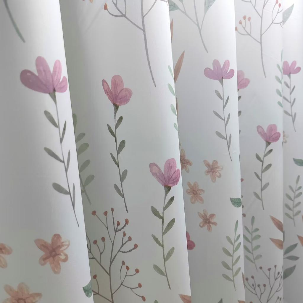 Floral Shower Curtain Household Waterproof Bathroom Curtain Polyester Bathing Cover for Home Hotel