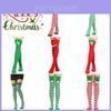 Striking Red-green Stripe Christmas Knee Socks For Women Kids