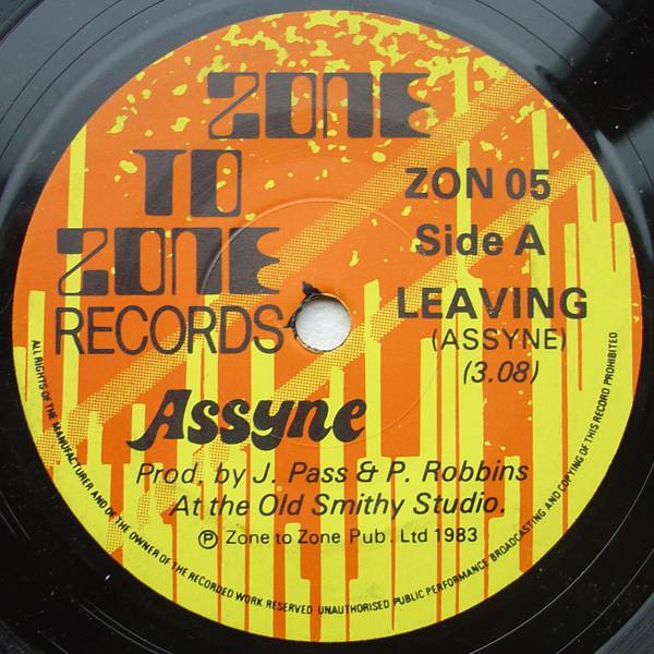

7inch Record ASSYNE Leaving Good Living ZON05 Zone To Zone Re 1983 UK Reggae Ska Dub Used