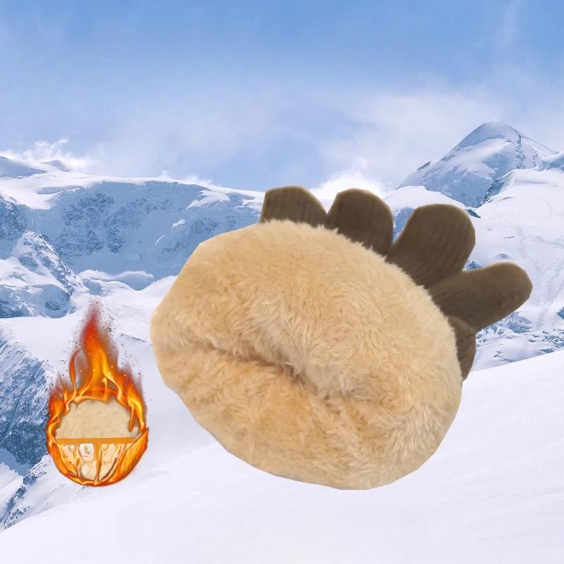 Gants pour le Cyclisme Velours Double Couche et Épais Écran Tactile Coupe-Vent Chaud pour Hommes Femmes Couleur Unie Tricotés Tendance Gants Coréens