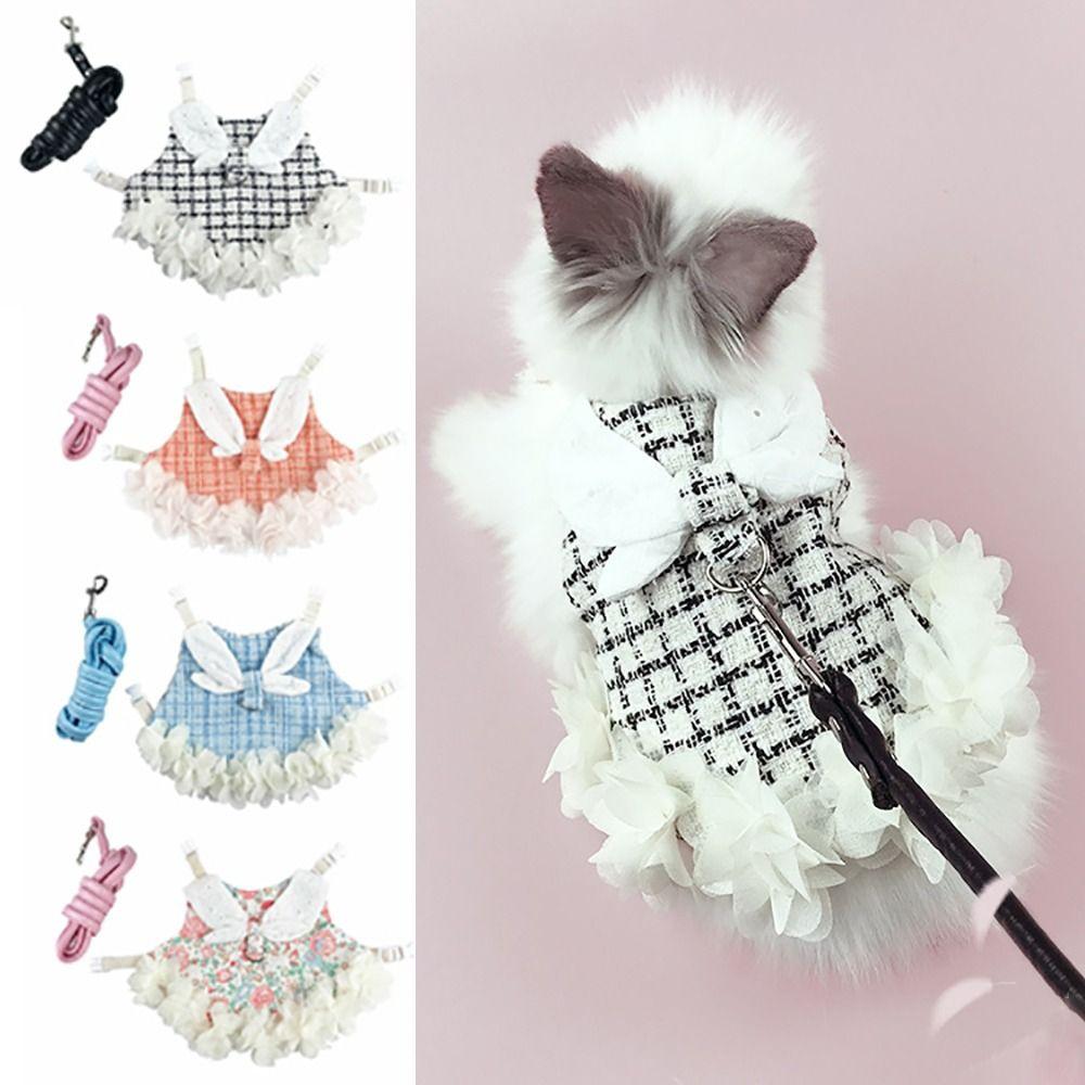 Prinzessinnenstil Kaninchen Chinchillas Anzug Atmungsaktive Haustiergeschirre und Leine Set Kleine Tiere