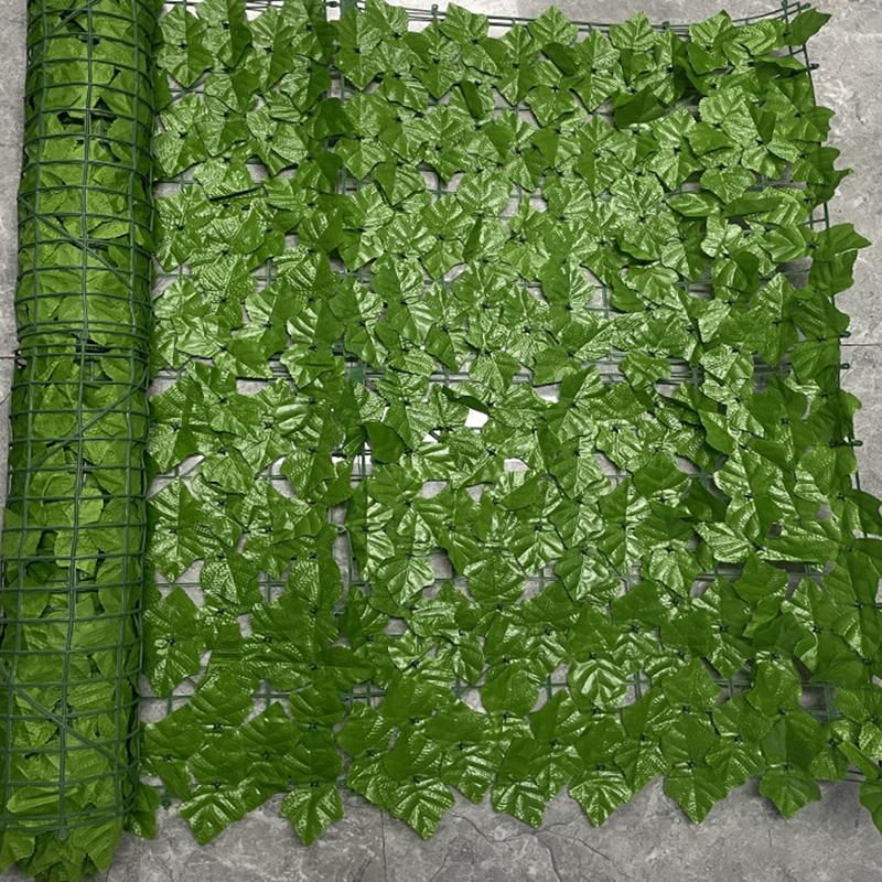 

0.5mx0.5m Light-Colored Faux Grape Leaf Artificial Hedge Fence Panel Garden Yard Plant Barrier A