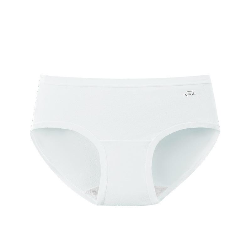 Ladies Spring and Autumn Cotton 7A Antibacterial Extended Crotch Breathable Mid Waist Triangle Briefs