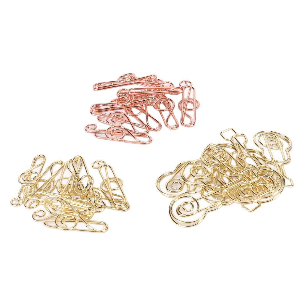 Paper Clips Guitar Note Shaped Prevent Slip Decorative Cute Metal Bookmark Paperclips for Documents 