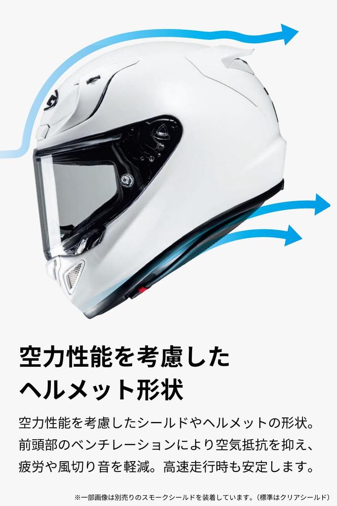 HJC HELMETS Motorcycle Helmet Full Face Sun Visor Ventilation Internal Removable RPHA 12 Solid HJH255 PEARL WHITE M Built-in