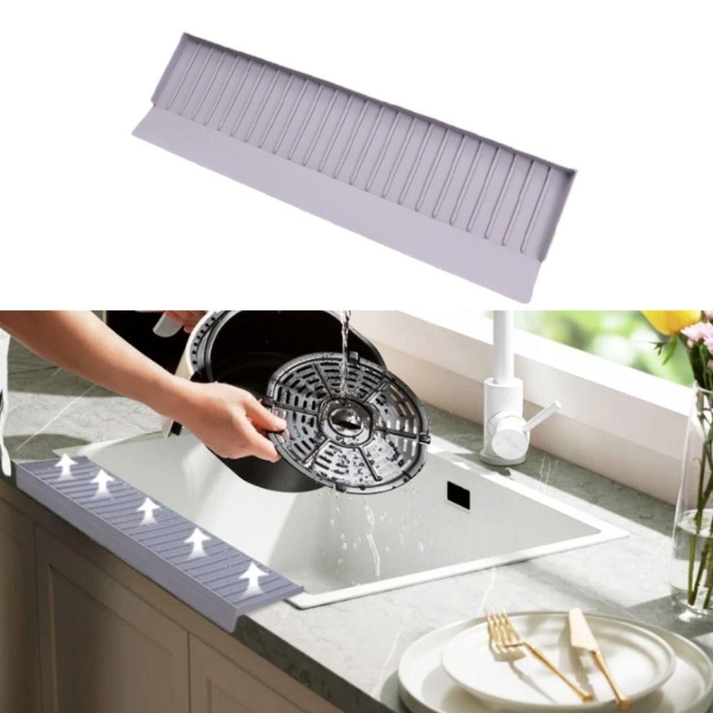 Drainable Faucet Splash Guard Silicone Sink Rim Splash Protector  Washbasin