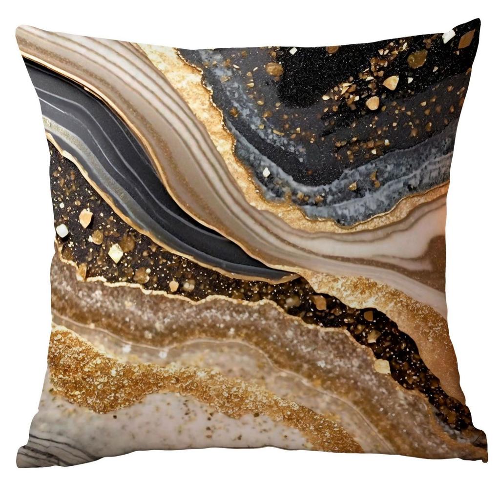 Marble Black Gilt Pillow Home Sofa Cushion Pillow Case Ornament Premium Durable Quality Useful Practical Reliable