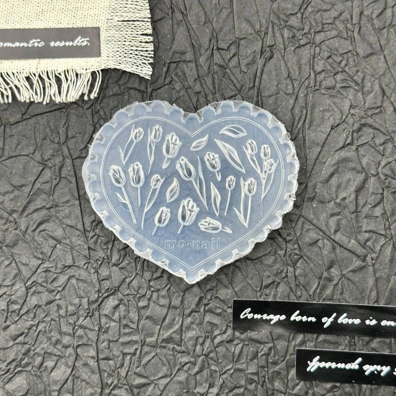 Rose Blomst Sommerfugl 3D Silikon Negler Form Tulipan Negler Maler DIY Neglekunst Dekor Myk Stemplingsform Manikyr Design Verktøy