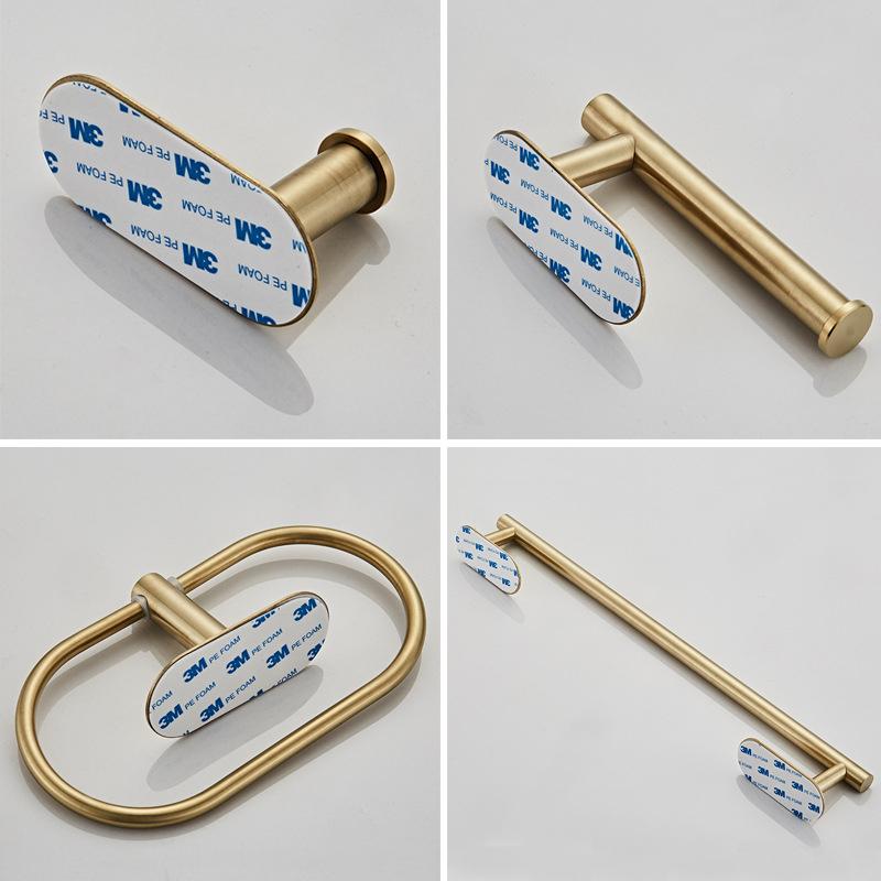 ELLEN Bathroom Hardware Set Brushed Gold Robe Hook Towel Bar Toilet Paper Holder Bath Bathroom Accessories EL1001G