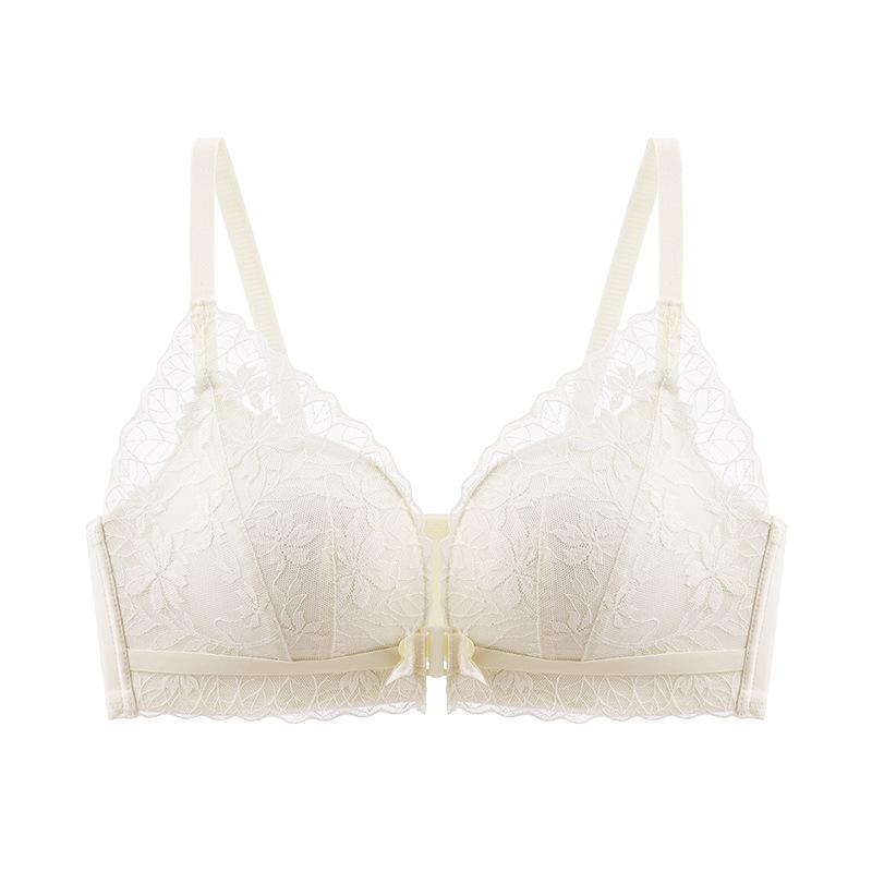 Sexy pure lace front buckle underwear women's small breasts gather and show large anti-sagging, breathable and comfortable back bra