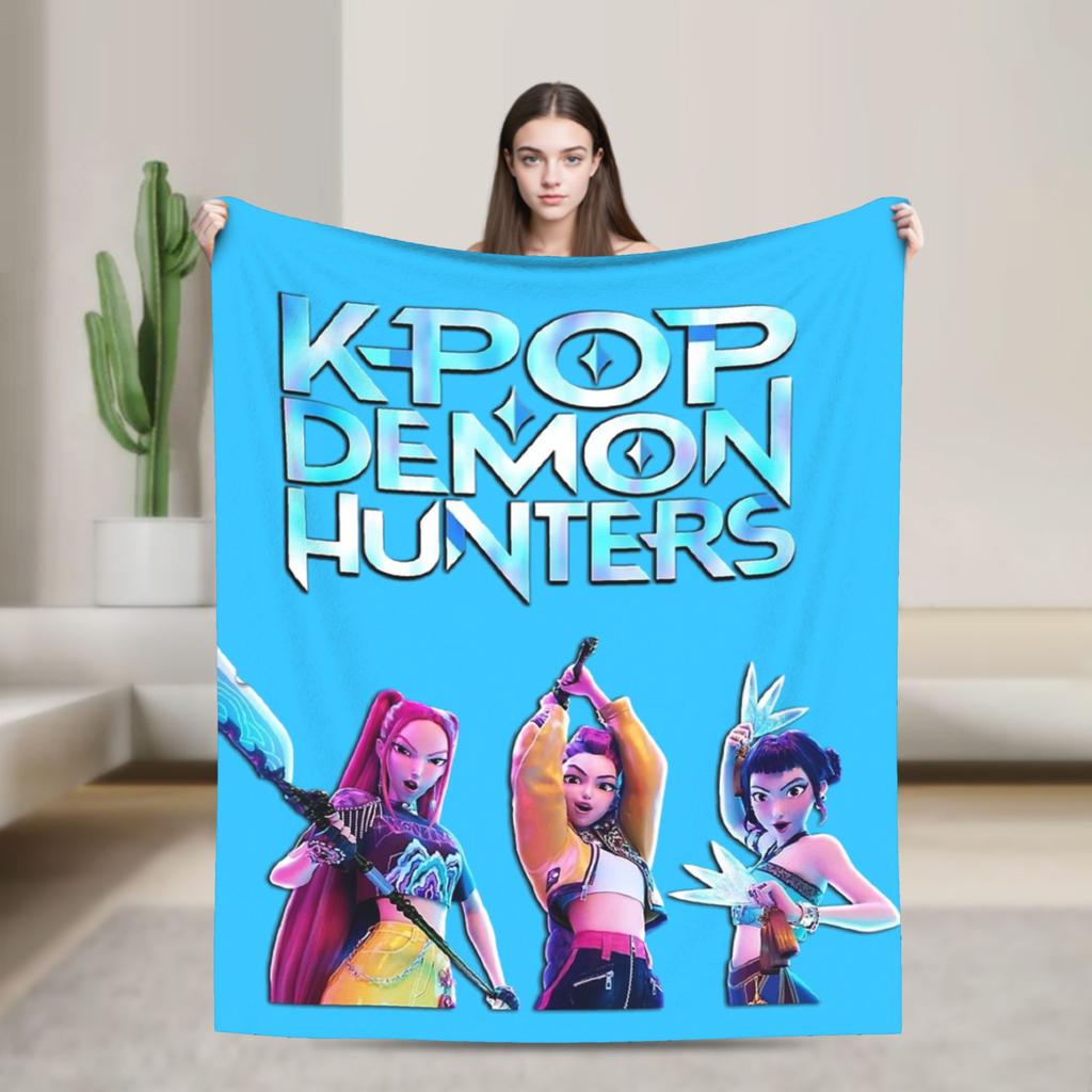 Huntrix HUNTRX Rumi Kpop Demon Hunters Dekens Pluizig Geweldig Warm Plaid voor Huis Winter