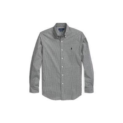 Polo SS21 Langarmhemd mit lockerer Passform und Polo-Stickerei, Herrenhemden, Grau, MNPOWOV16820453