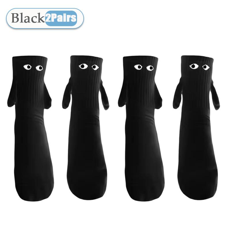 Xiaomi 1-20Pairs Magnetic Hand Holding Socks Funny 3D Eyes Slouchy Mid Calf Crew Warm Winter Fall Stackable Novelty Gift for Couple