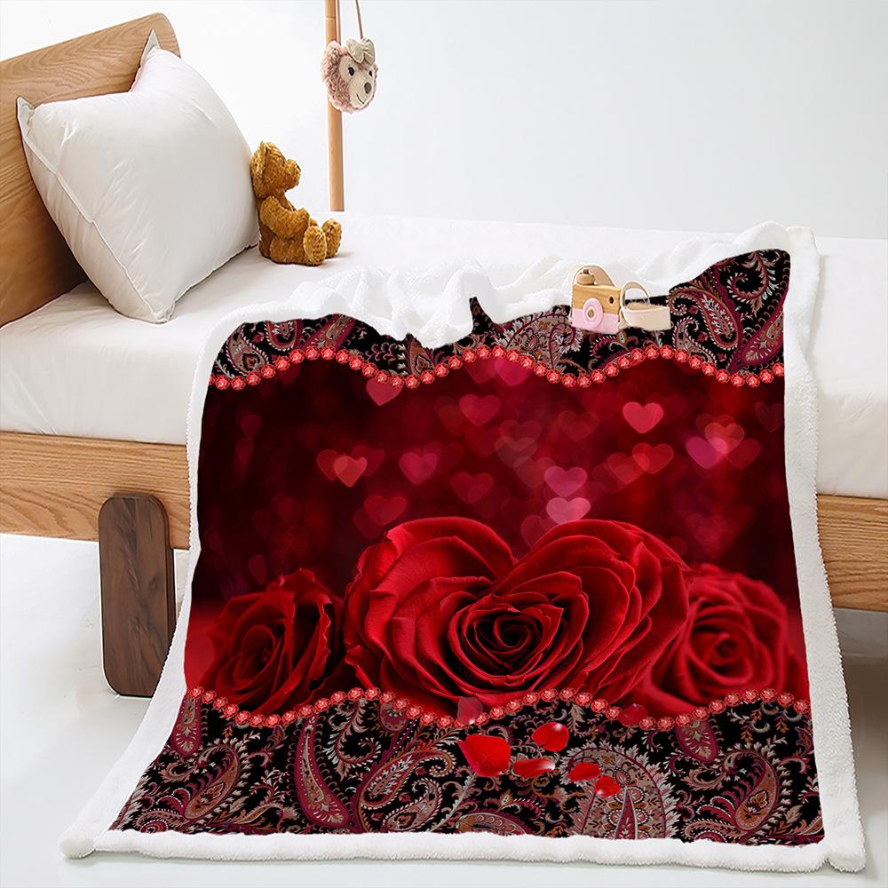 Blanket Rose Plant Blanket Lamb Fleece Crystal Fleece Blanket Blanket Universal