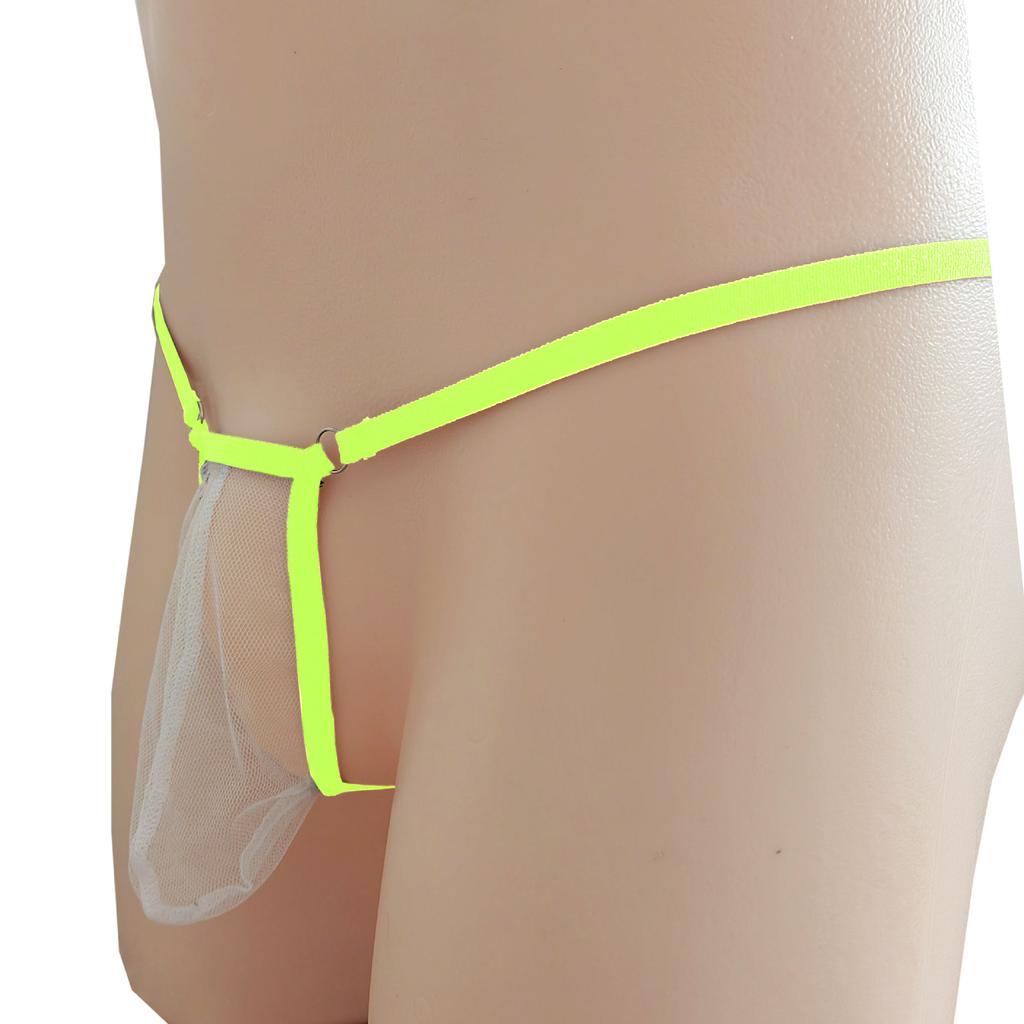 Men Mesh Underpants T-Back Thongs Underwear Briefs Sexy G String Thong Breathable Open Back Underpants See Through Jj Sleeve