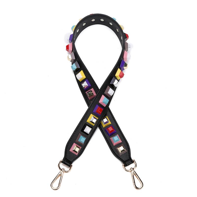 90cm Bunte Nieten Leder Taschengurt Crossbody Schultergurte Handtaschengriff Ersatz Damen DIY Geldbörsen Zubehör