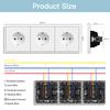 BSEED 1/2Gang Mechanical Light Switches Large Buttons 1Way With EU Socket 2USB Charging Ports Plastic Panel  No LED Light White