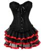 Corset Dress Skirts Set Tutu for Women Party Bustiers Costume Sexy Lace Up Vintage Corselet Clothing Black