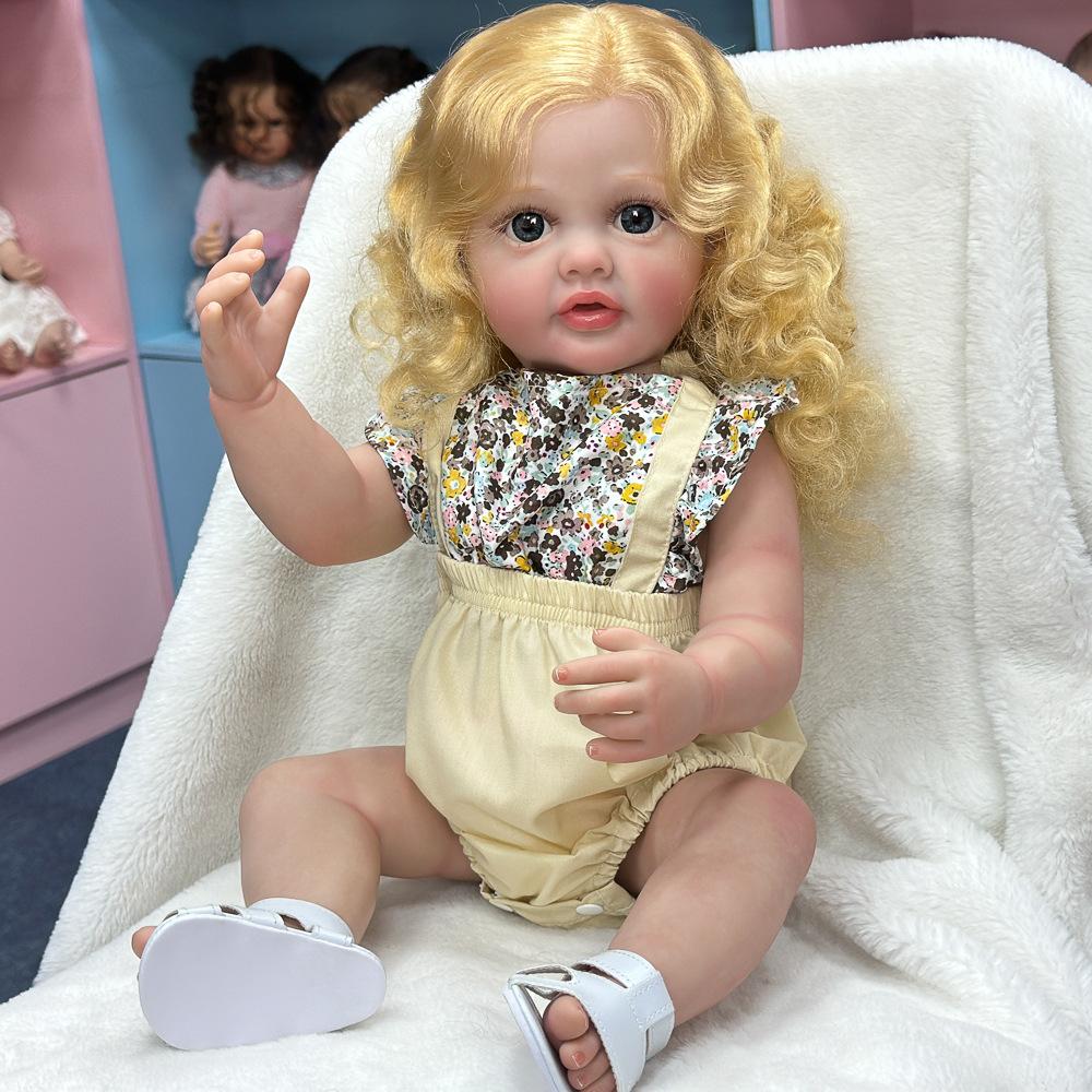 

55 см моющаяся реалистичная мягкая ручная роспись имитация куклы реборн дети сопровождают игровую куклу Girl