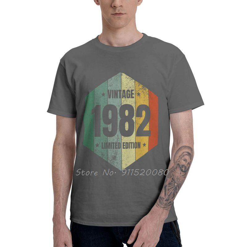 Vintage Legends Are Born In 1982 Tshirt Men Fashion Tee Tops Cotton T Shirt Old Birthday Tshirt Gift Harajuku Streetwear