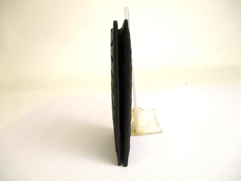 Authentic BOTTEGA VENETA Intrecciato Black Leather Business Card Holder #885  Refurbished